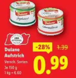 Lidl Dulano Aufstrich Angebot