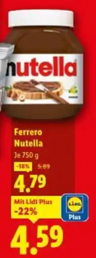 Lidl Ferrero nutella Angebot