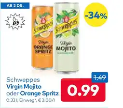 T&G Schweppes virgin mojito oder orange spritz Angebot