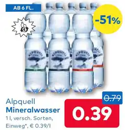 T&G Alpquell mineralwasser Angebot