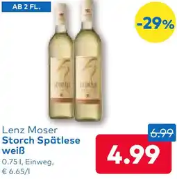 T&G Lenz moser storch spätlese weiß Angebot