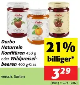 Nah&Frisch Darbo naturrein konfitüren oder wildpreisel- beeren Angebot