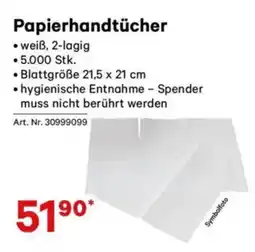 Lagerhaus Papierhandtücher Angebot