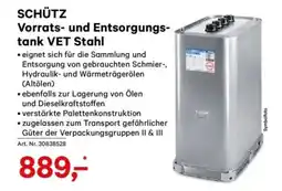 Lagerhaus Schütz vorrats- und entsorgungs- tank vet stahl Angebot
