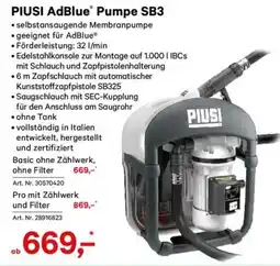 Lagerhaus Piusi adblue® pumpe sb3 Angebot