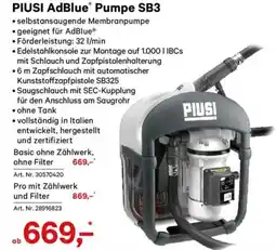 Lagerhaus Piusi adblue® pumpe sb3 Angebot