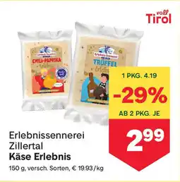 MPreis Erlebnis Sennerei Zillertal Käseerlebnis Angebot