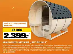 OBI Home Deluxe Fasssauna Lahti Deluxe L mit 8 kW Ofen Angebot