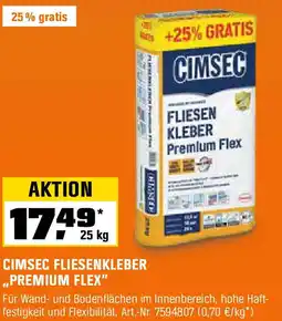 OBI Cimsec Fliesenkleber Premium Flex mit Fibre Force Angebot