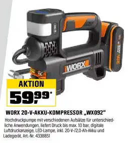 OBI Worx 20-v-akku-kompressor wx092 Angebot