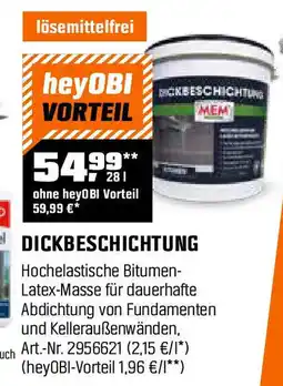 OBI MEM Dickbeschichtung Angebot