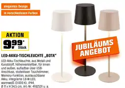 OBI Brilo Akku-LED-Tischleuchte Bota Schwarz Angebot