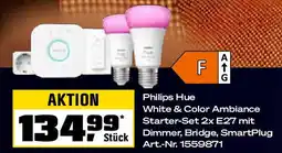 OBI Philips Hue Starter-Set 2 x E27 Leuchtmittel inkl. Dimmer & Hue Bridge Angebot