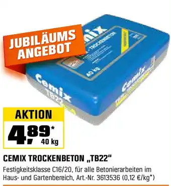 OBI Cemix trockenbeton tb22 Angebot