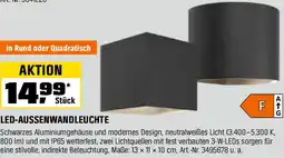 OBI LED Außenwandleuchte Augusta 3 W Aluminium Schwarz Rund Angebot