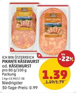 PENNY Pikante kasewurst Angebot