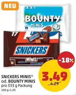 PENNY Snickers minis od. bounty minis Angebot