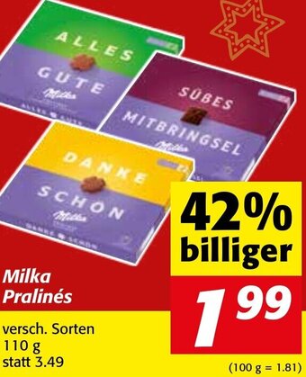 Strasser Markt Milka Praliné 110g Angebot