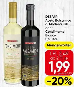 Spar Despar aceto balsamico di modena igp oder condimento bianco Angebot