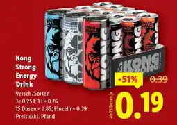 Lidl Kong strong energy drink Angebot