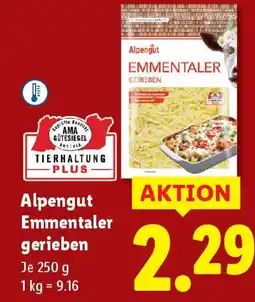 Lidl Alpengut emmentaler gerieben Angebot
