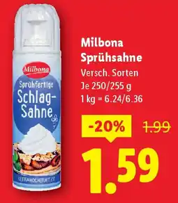 Lidl Milbona Sprühsahne Angebot