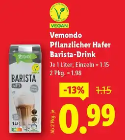 Lidl Vemondo pflanzlicher hafer barista-drink Angebot