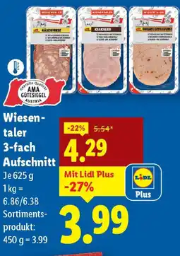 Lidl Wiesentaler 3 fach aufschnitt Angebot