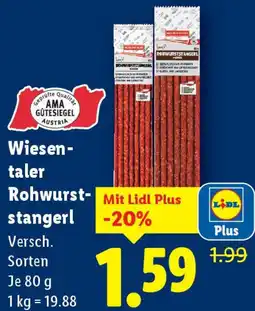 Lidl Wiesentaler rohwurststangerl Angebot