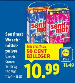 Lidl Sentimat Waschmittel pulver Angebot