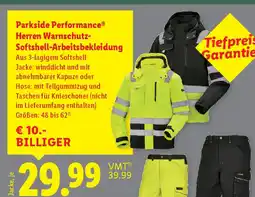 Lidl Parkside performance® herren warnschutz- softshell-arbeitsbekleidung Angebot