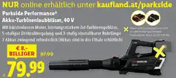 Lidl Parkside performance® akku-turbinenlaubbläser, 40 v Angebot