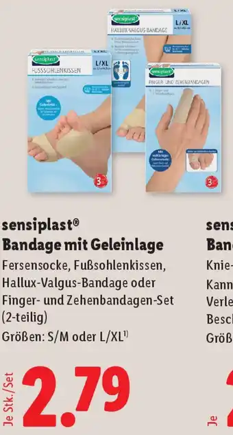 Lidl Sensiplast bandage mit geleinlage Angebot