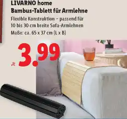 Lidl Livarno home bambus-tablett für armlehne Angebot