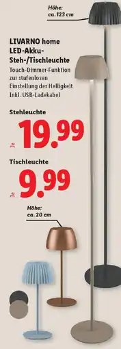 Lidl Livarno home led-akku- steh-/tischleuchte Angebot