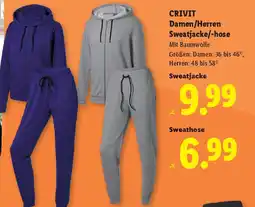 Lidl Crivit damen/herren sweatjacke/-hose Angebot