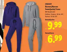 Lidl CRIVIT Damen/Herren Sweatjacke/-hose Angebot