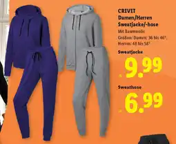 Lidl Crivit damen/herren sweatjacke/-hose Angebot
