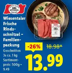 Lidl Wiesentaler Frische Rindsschnitzel Familien packung Angebot