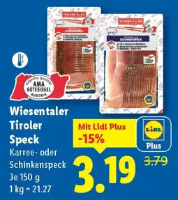 Lidl Wiesentaler Tiroler Speck Angebot