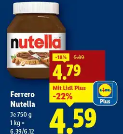 Lidl Ferrero nutella Angebot