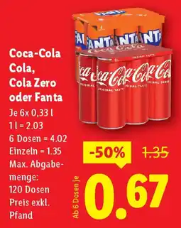 Lidl Coca-cola, cola, cola zero oder fanta Angebot