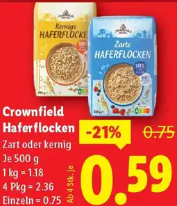 Lidl Crownfield haferflocken Angebot