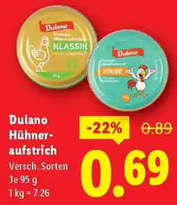 Lidl Dulano hühner- aufstrich Angebot