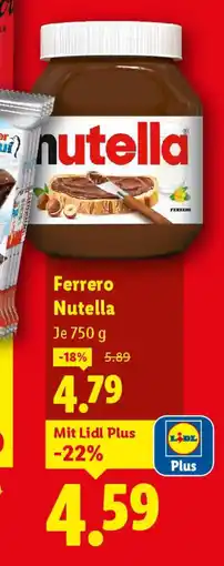Lidl Ferrero Nutella Angebot