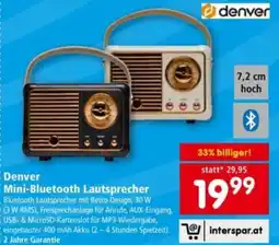 Interspar Denver mini-bluetooth lautsprecher Angebot