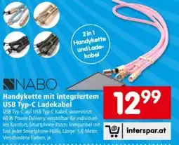 Interspar Handykette mit integriertem usb typ-c ladekabel Angebot