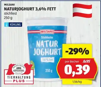 Hofer Milsani naturjoghurt 3,6% fett Angebot