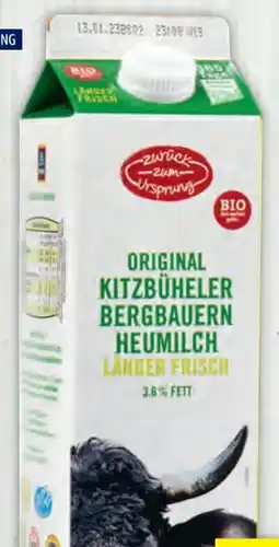 Hofer Zurück zum Ursprung Bio-Bergbauern Vollmilch Angebot
