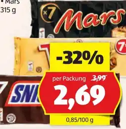 Hofer Mars Schokoriegel Angebot